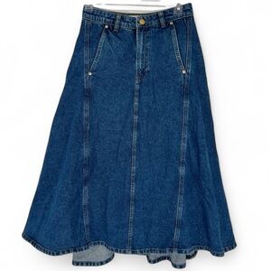 DL1961‎ Denim Midi Twirl Skirt 25 Sample